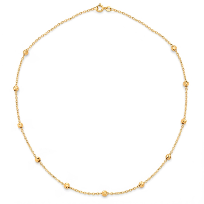 Naszyjnik z żółtego złota - kuleczkami (2,78 g) (N11254 Y) - zdjęcie: 1