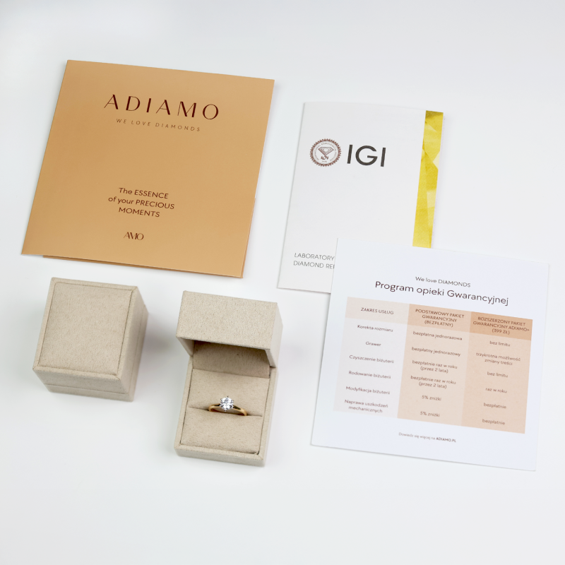 Pierścionek z żółtego złota z diamentami laboratoryjnymi - szlif markiza - 0,50 ct (R103514 YW LGD 0,54ct): 10 - zdjęcie: 4