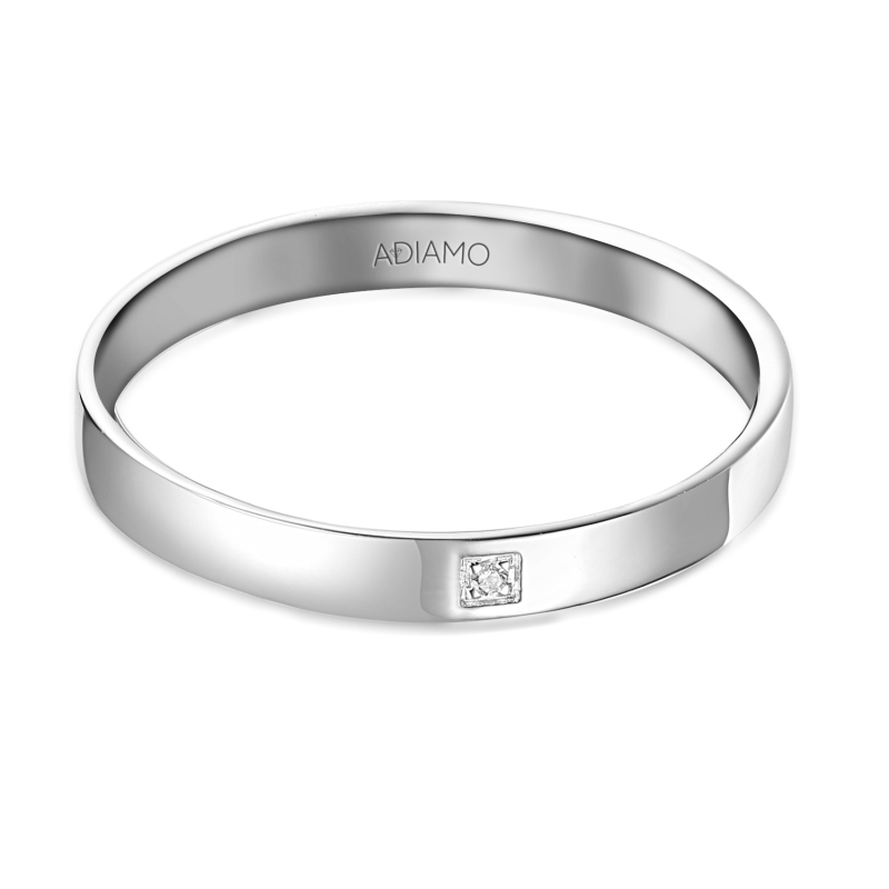 Obrączka z diamentem, 3 mm (O-R99873 W): 18 - zdjęcie: 3