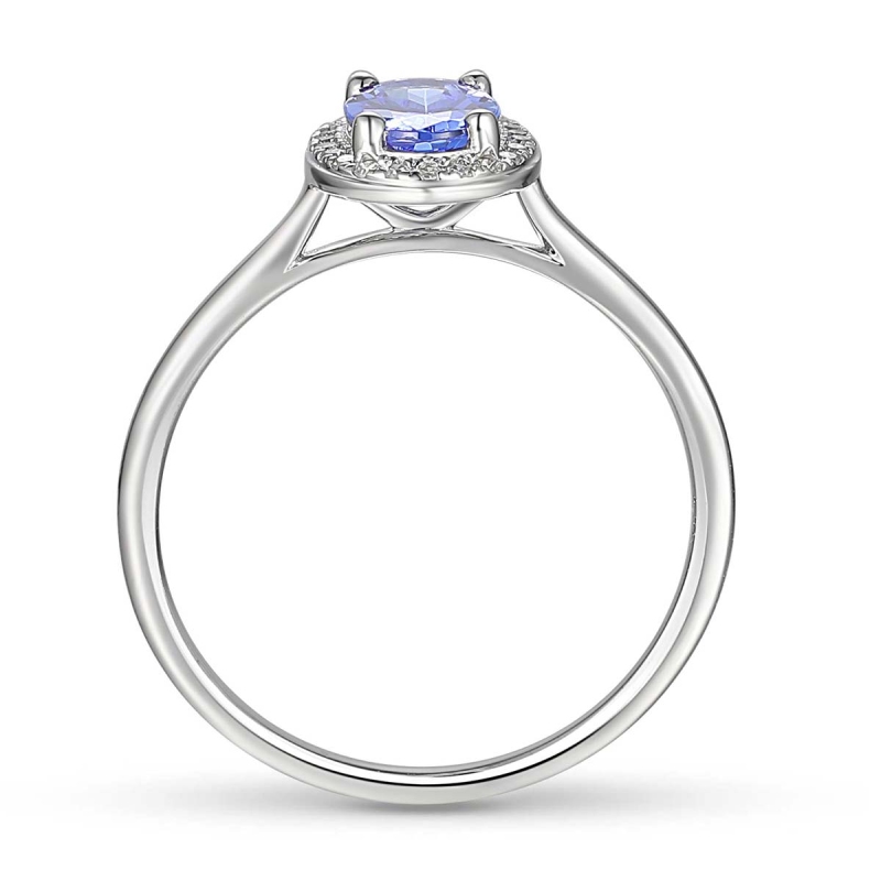 Pierścionek z tanzanitem i diamentami (R62898 W M T) - zdjęcie: 2