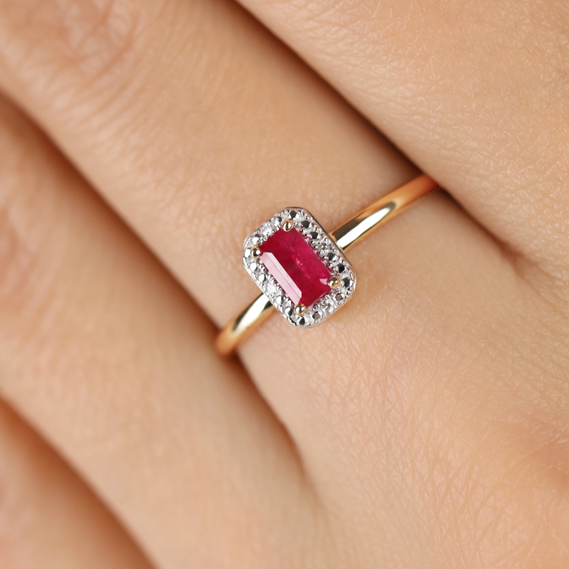 Pierścionek z rubinem i diamentami (R69346 Y RU): 13 - zdjęcie: 3