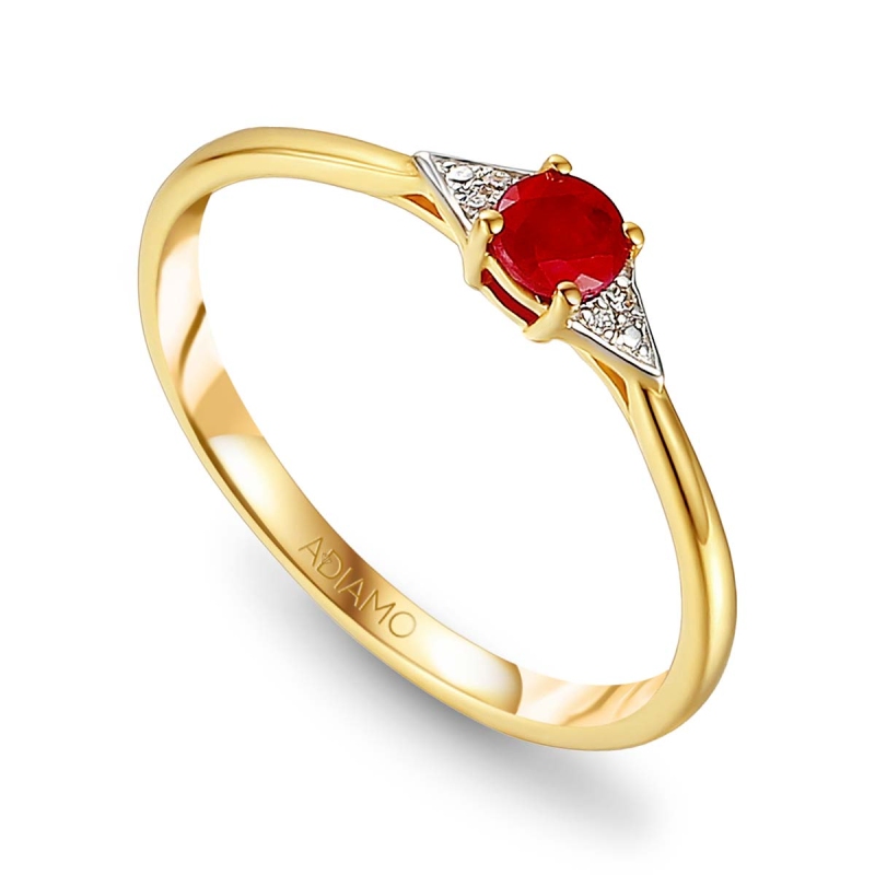 Pierścionek z rubinem i diamentami (R69324 Y RU): 9 - zdjęcie: 1