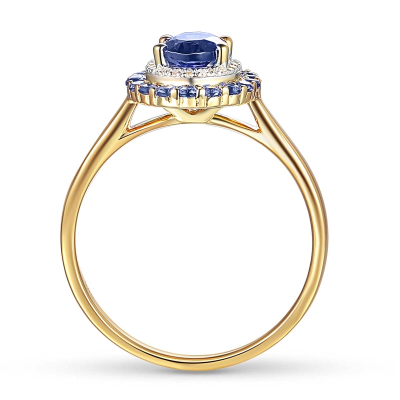 Pierścionek z szafirami i diamentami (R71860 Y SA): 10 - zdjęcie: 4