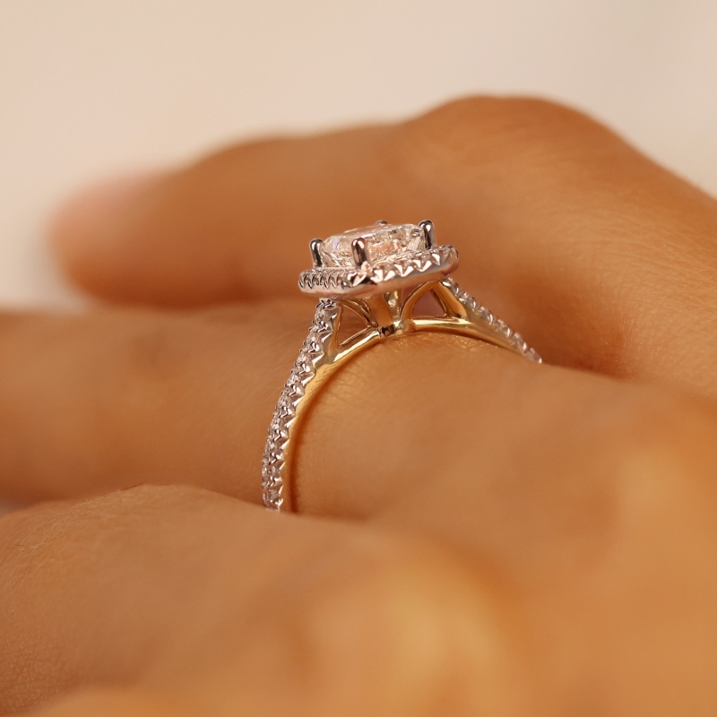 Pierścionek z diamentami laboratoryjnymi (R95584 YW LGD 1,06ct): 10 - zdjęcie: 6