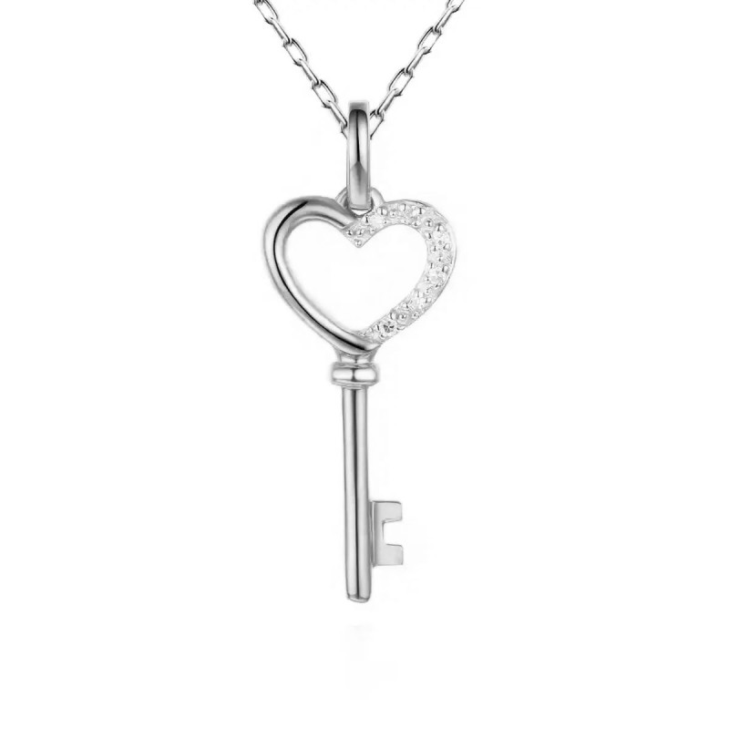 Zawieszka klucz z diamentami (P39901 W) - zdjęcie: 1