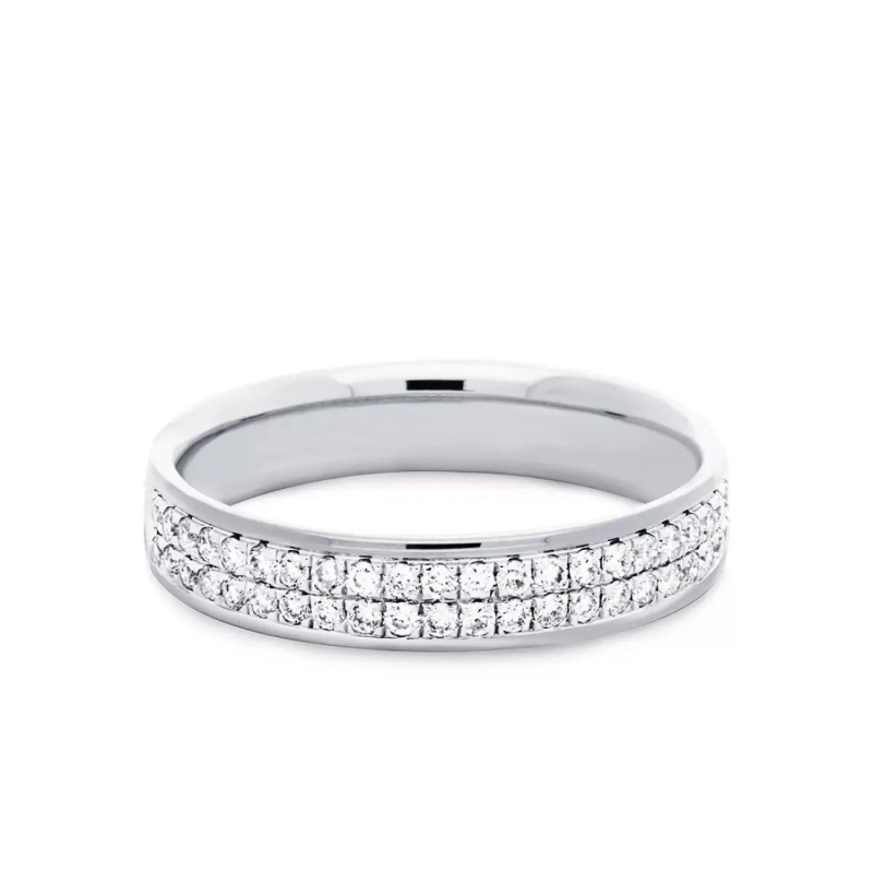 Obrączka ślubna, białe złoto, diamenty laboratoryjne - 4 mm - 0,29ct (O-R47176 W LGD): 10 - zdjęcie: 1