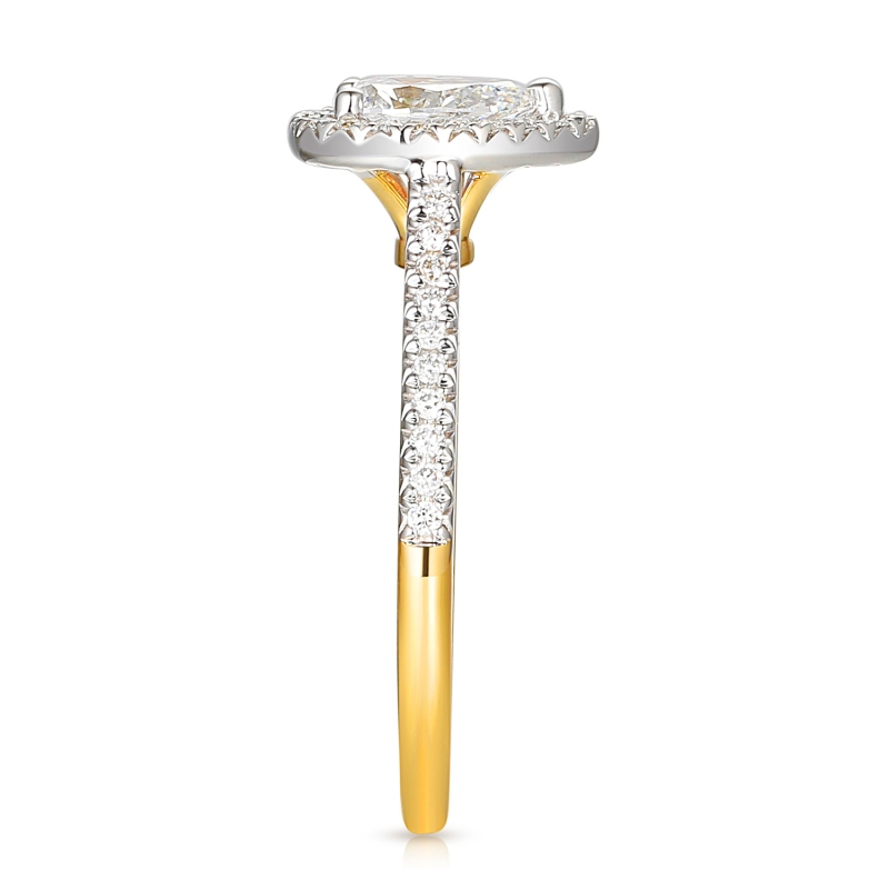 Pierścionek z diamentami laboratoryjnymi (R95580 YW LGD 0,54ct): 12 - zdjęcie: 4