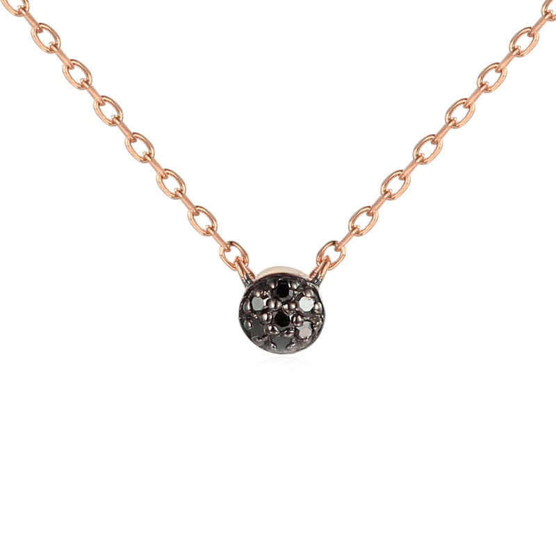 Naszyjnik z czarnymi diamentami (N05947 R BD) - zdjęcie: 1