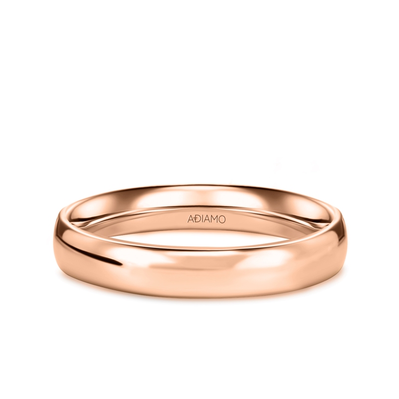 Obrączka ślubna, różowe złoto, półokrągła, damska 3,5mm (O-AD01 3,5M R D): 7 - zdjęcie: 1