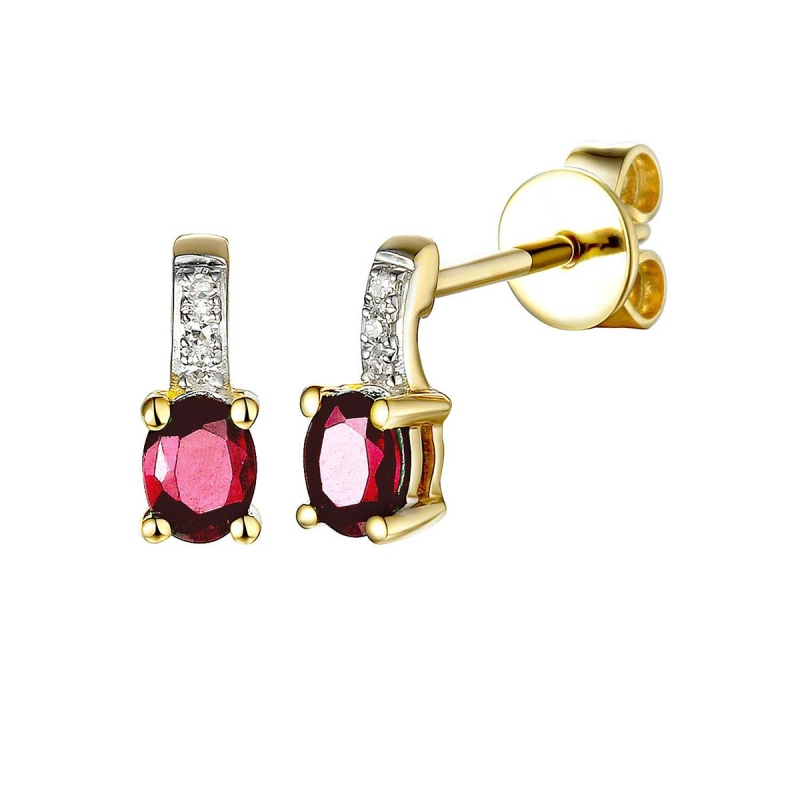 Kolczyki z rubinami i diamentami (E82446 Y S RU) - zdjęcie: 1