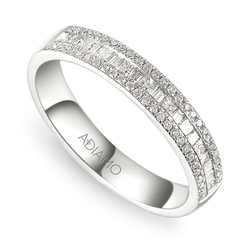 Pierścionek obrączkowy z diamentami (R46029 W): 10 - zdjęcie: 1