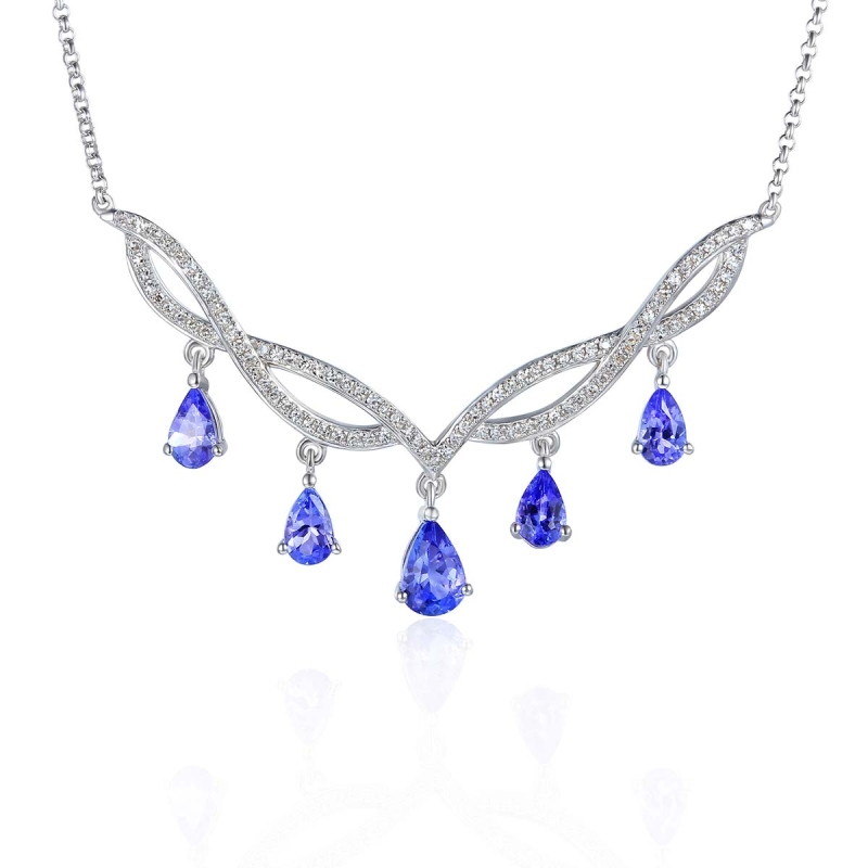 Naszyjnik z tanzanitami i diamentami (N04052 W T) - zdjęcie: 1