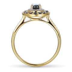 Pierścionek z szafirami i diamentami (R93446 Y SA)