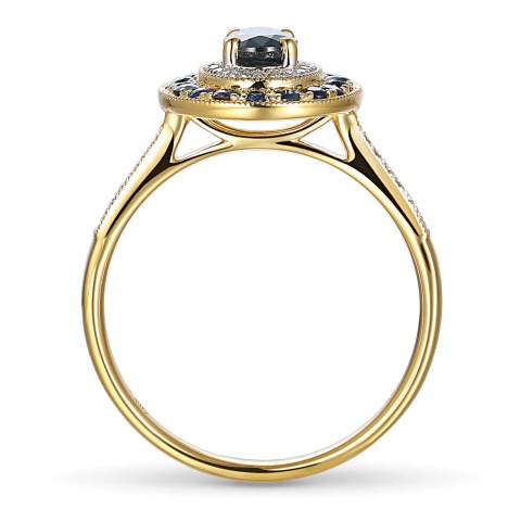Pierścionek z szafirami i diamentami (R93446 Y SA)
