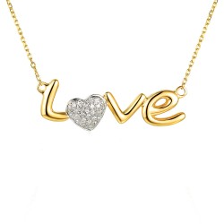 Naszyjnik z diamentami LOVE (N03634 Y) - zdjęcie: 2