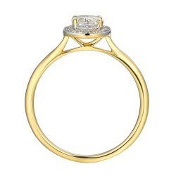 Pierścionek z białym topazem i diamentami (R62900 Y M WT): 14 - zdjęcie: 4