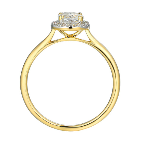 Pierścionek z białym topazem i diamentami (R62900 Y M WT)