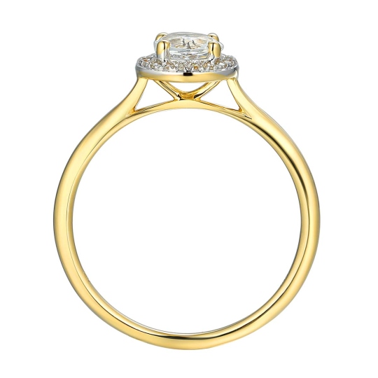 Pierścionek z białym topazem i diamentami (R62900 Y M WT): 14