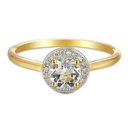 Pierścionek z białym topazem i diamentami (R62900 Y M WT): 7 - zdjęcie: 4