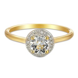 Pierścionek z białym topazem i diamentami (R62900 Y M WT): 14 - zdjęcie: 3