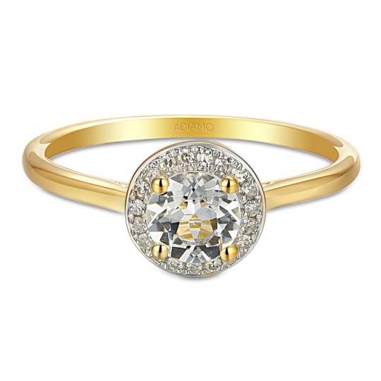 Pierścionek z białym topazem i diamentami (R62900 Y M WT): 14