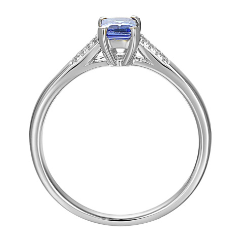 Pierścionek z tanzanitem i diamentami (R84147 W T)