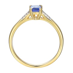 Pierścionek z tanzanitem i diamentami (R84147 Y T)