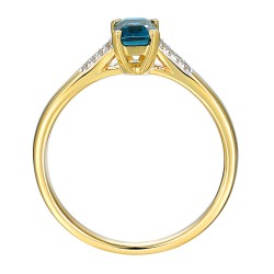 Pierścionek z london blue topaz i diamentami (R84147 Y LBT): 7 - zdjęcie: 3
