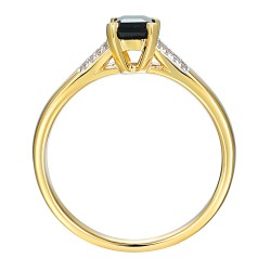 Pierścionek z czarnym agatem i diamentami (R84147 Y BAG): 7 - zdjęcie: 3