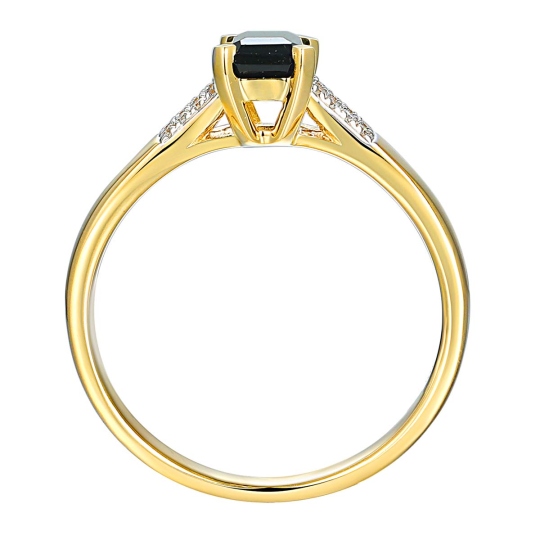 Pierścionek z czarnym agatem i diamentami (R84147 Y BAG): 7