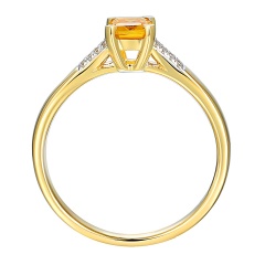 Pierścionek z cytrynem i diamentami (R84147 Y CT)