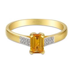 Pierścionek z cytrynem i diamentami (R84147 Y CT): 7 - zdjęcie: 4