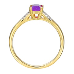 Pierścionek z ametystem i diamentami (R84147 Y AM)
