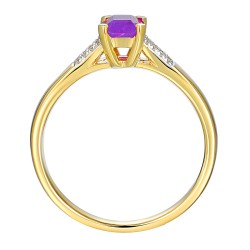 Pierścionek z ametystem i diamentami (R84147 Y AM): 7 - zdjęcie: 3