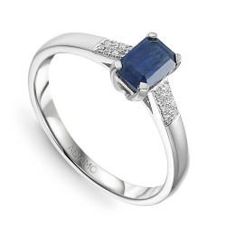 Pierścionek z szafirem i diamentami (R84147 W SA): 7 - zdjęcie: 2