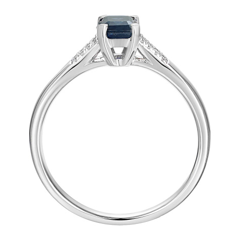 Pierścionek z szafirem i diamentami (R84147 W SA)