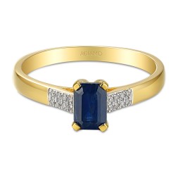 Pierścionek z szafirem i diamentami (R84147 Y SA): 16 - zdjęcie: 4