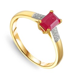 Pierścionek z rubinem i diamentami (R84147 Y RU): 7 - zdjęcie: 2