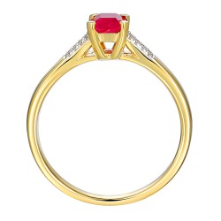 Pierścionek z rubinem i diamentami (R84147 Y RU): 7 - zdjęcie: 3