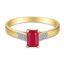 Pierścionek z rubinem i diamentami (R84147 Y RU): 7 - zdjęcie: 4