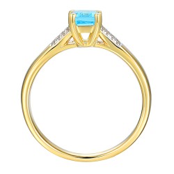 Pierścionek z niebieskim topazem i diamentami (R84147 Y BT): 16 - zdjęcie: 3