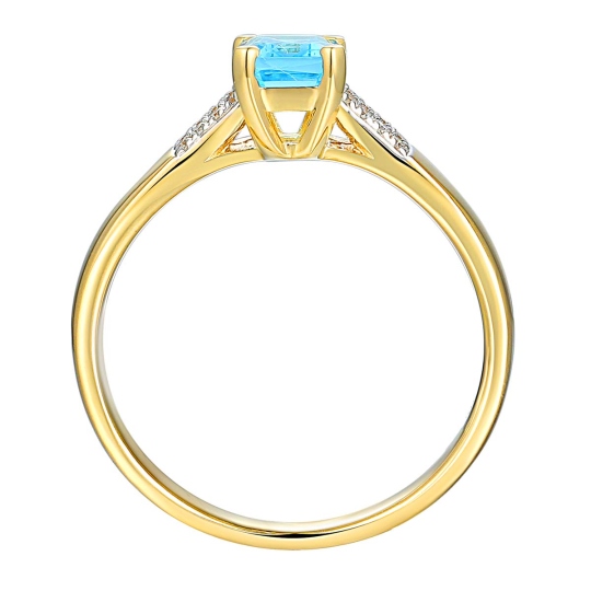 Pierścionek z niebieskim topazem i diamentami (R84147 Y BT): 16