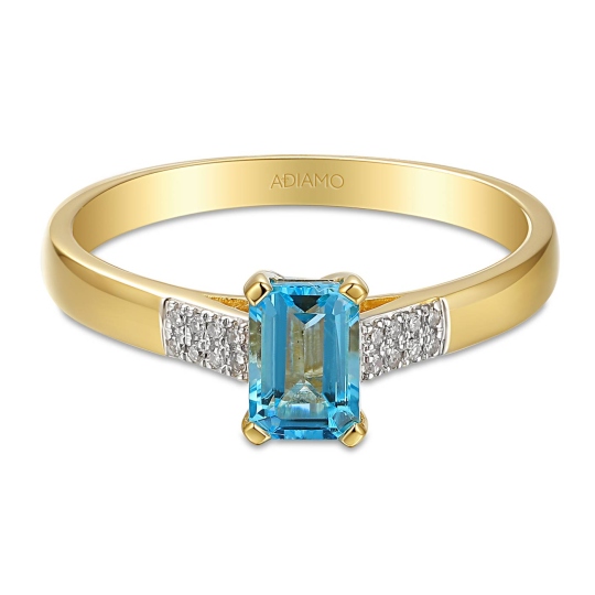 Pierścionek z niebieskim topazem i diamentami (R84147 Y BT): 16