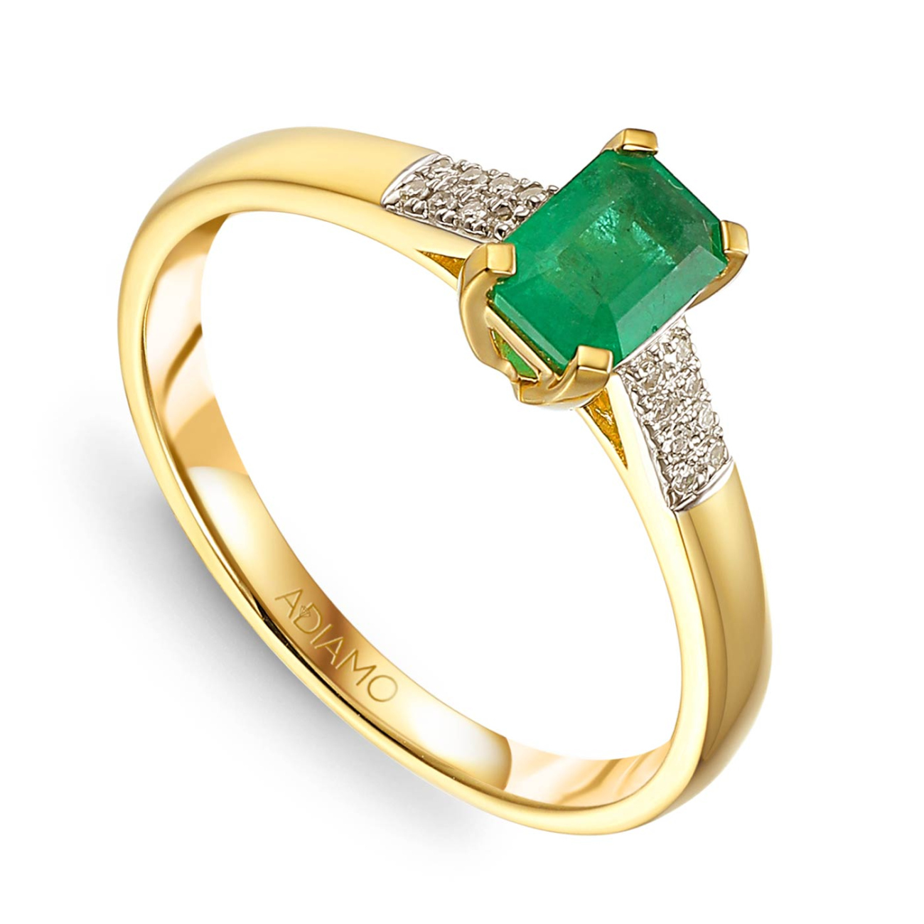 Pierścionek ze szmaragdem i diamentami (R84147 Y EM): 8