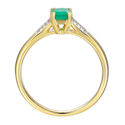 Pierścionek ze szmaragdem i diamentami (R84147 Y EM): 8 - zdjęcie: 3