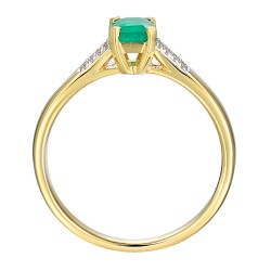 Pierścionek ze szmaragdem i diamentami (R84147 Y EM): 8 - zdjęcie: 3