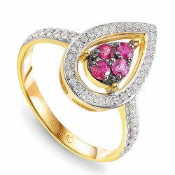 Pierścionek z rubinami i diamentami (R71806 Y RU): 7 - zdjęcie: 2