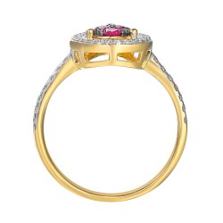 Pierścionek z rubinami i diamentami (R71806 Y RU): 7 - zdjęcie: 3