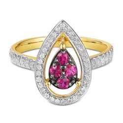 Pierścionek z rubinami i diamentami (R71806 Y RU): 7 - zdjęcie: 4