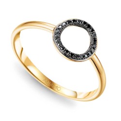 Pierścionek z czarnymi diamentami (R62793 Y BD): 7 - zdjęcie: 2